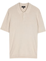 Short-Sleeve Cable-Knit Polo Shirt
