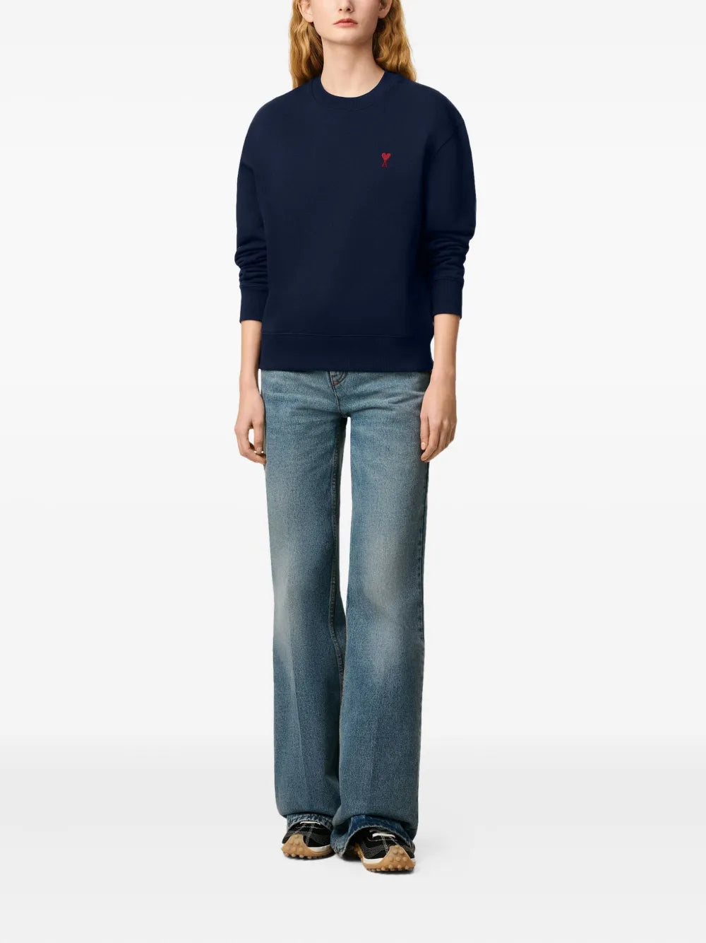 blue cotton sweatshirt with Ami de Coeur