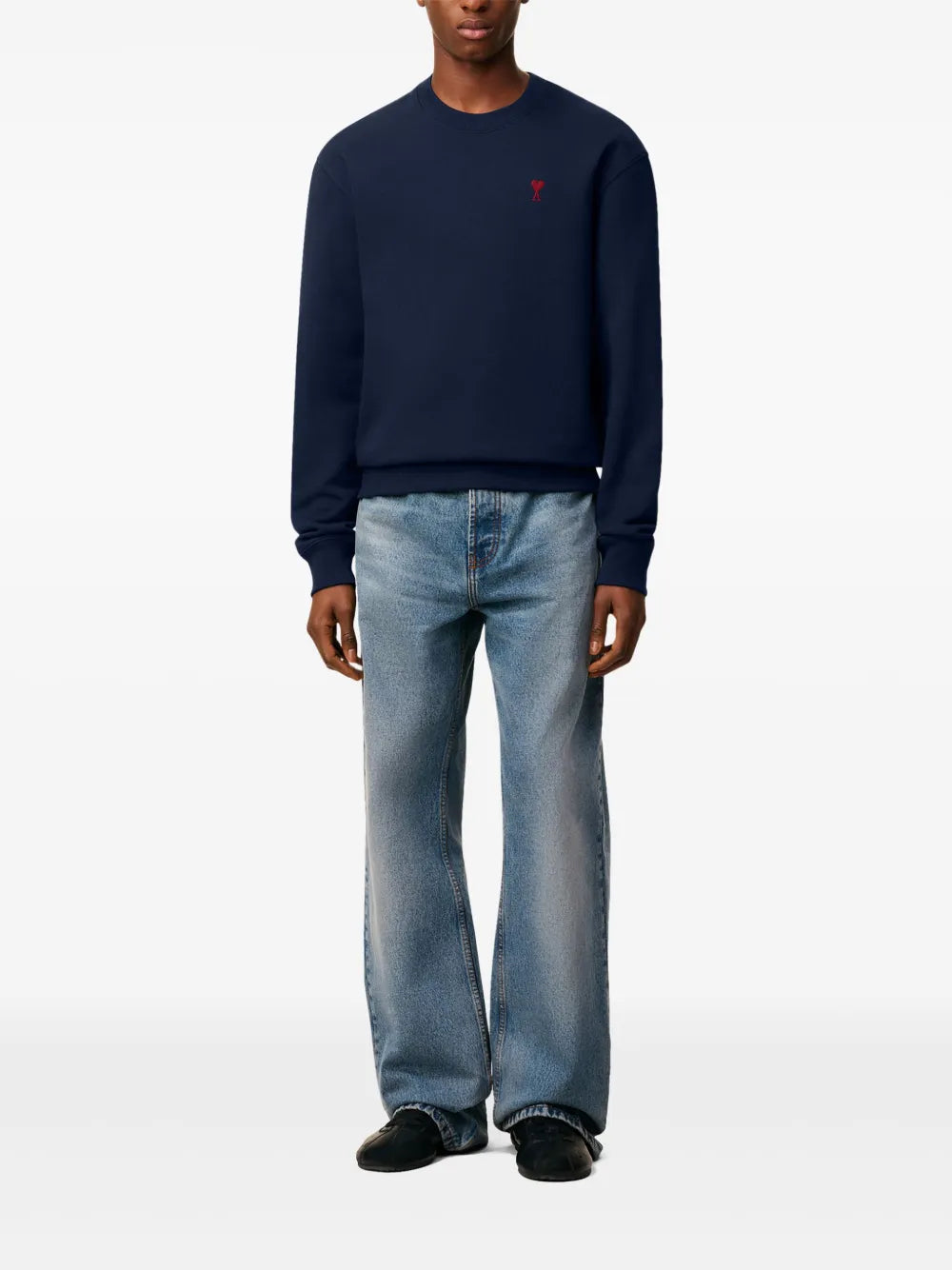 blue cotton sweatshirt with Ami de Coeur