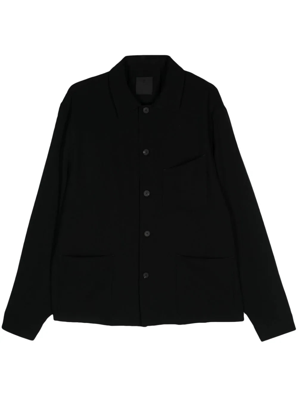 Classic-Collar Wool Shirt