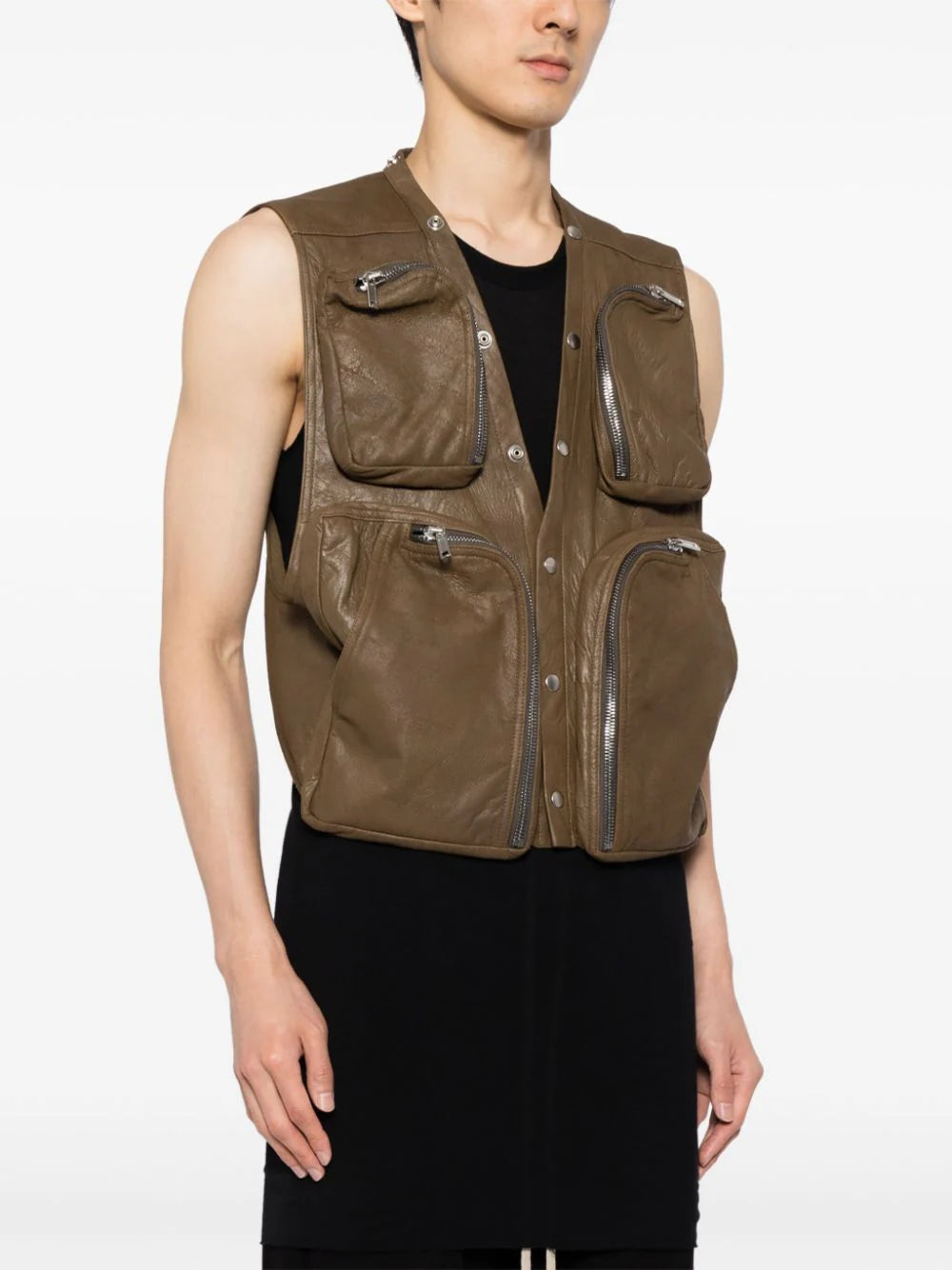 Button-Up Cargo Military Jacket