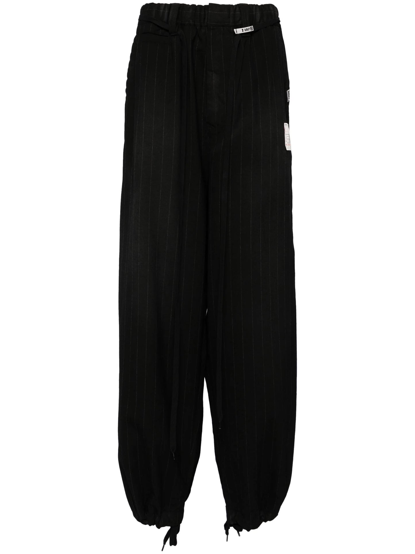 Pinstriped Drawstring Hem Pants