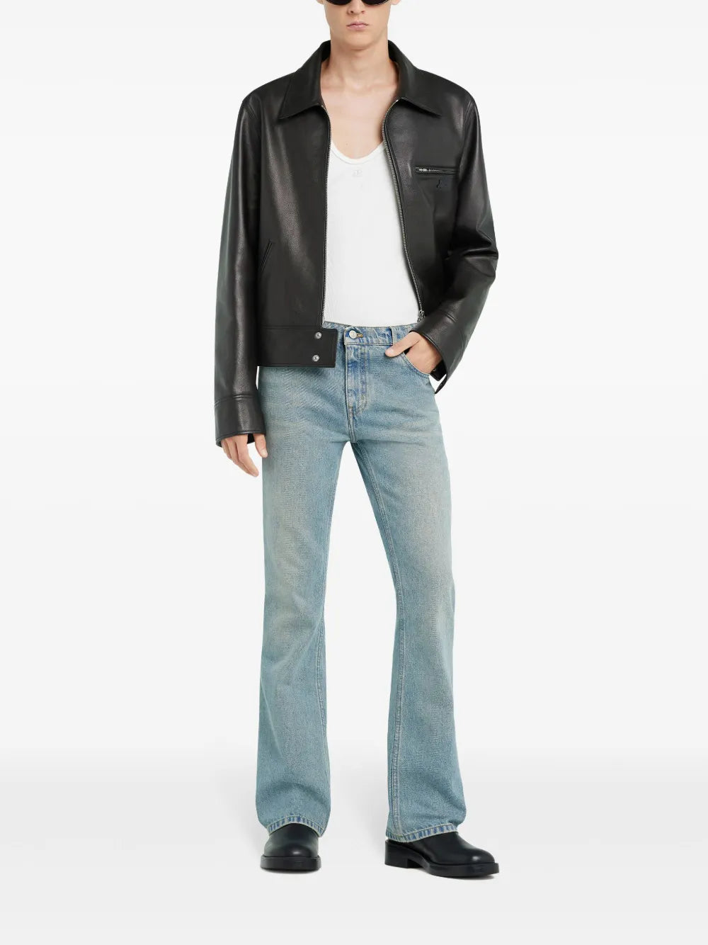 Zip-Up Leather Jacket