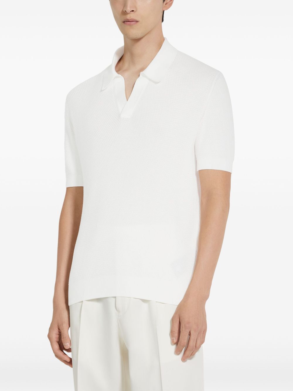 v-neck cotton polo shirt 