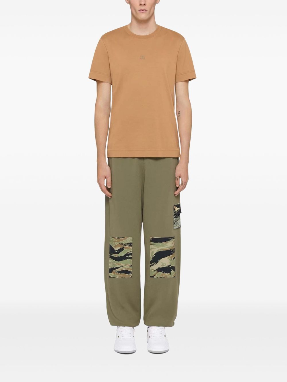 camo-print trousers