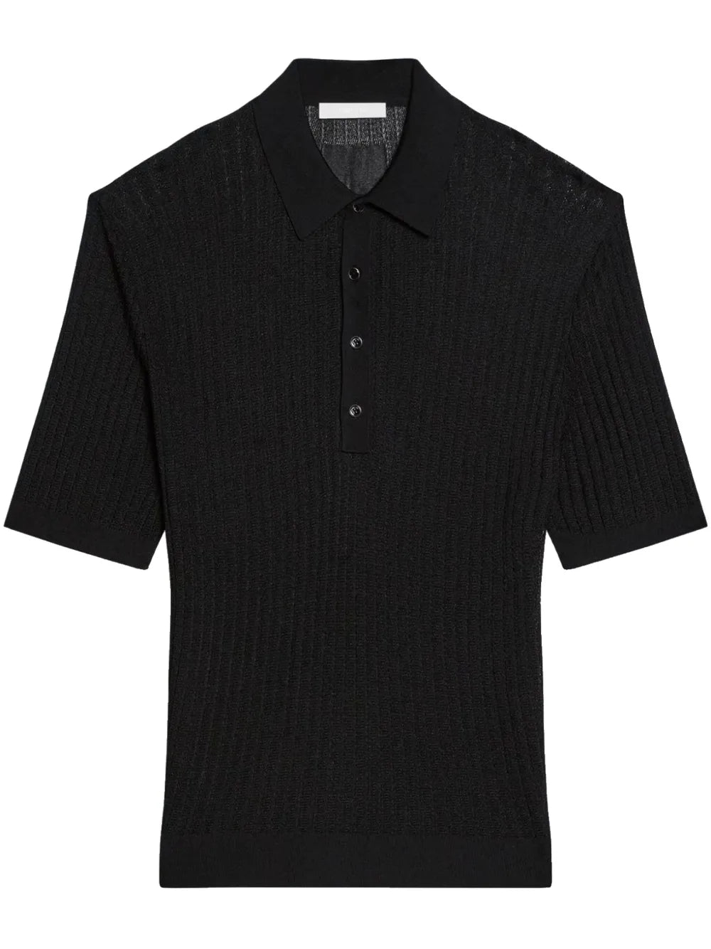 Ribbed-Knit Polo Shirt