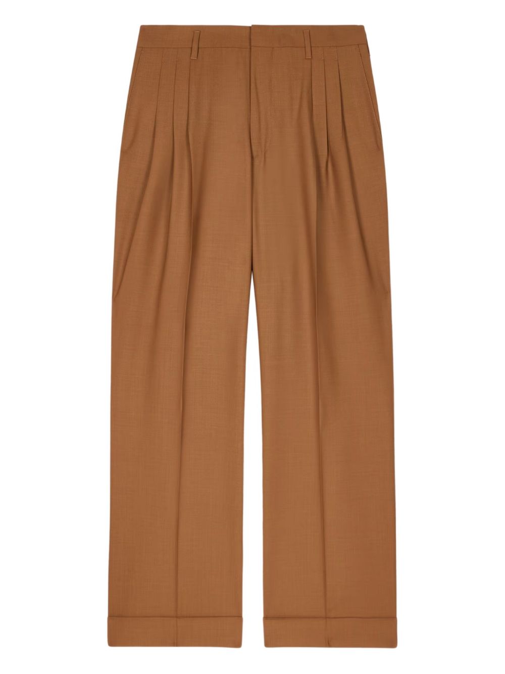 wool straight trousers