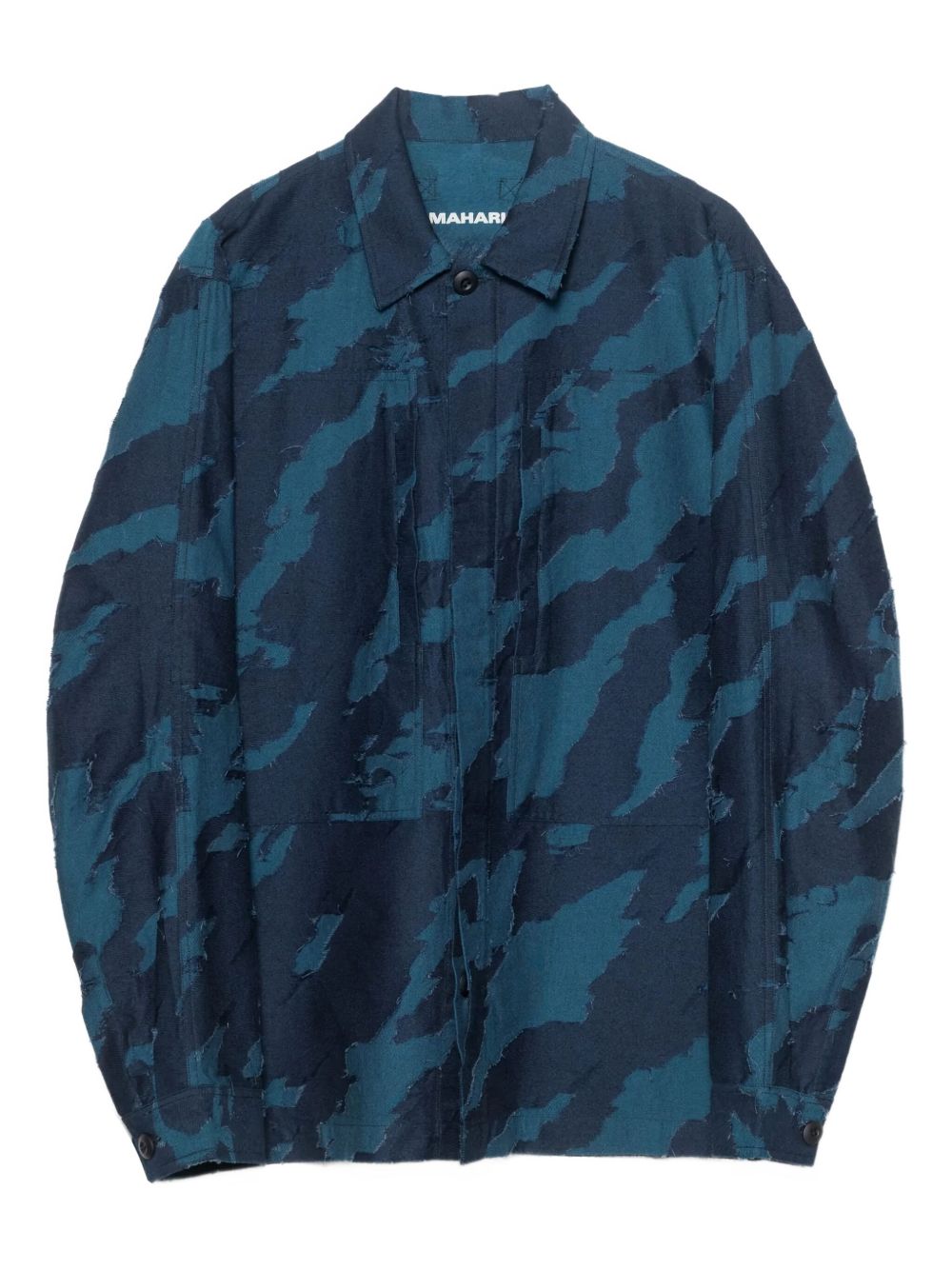 Bonsai camouflage-print button-up shirt