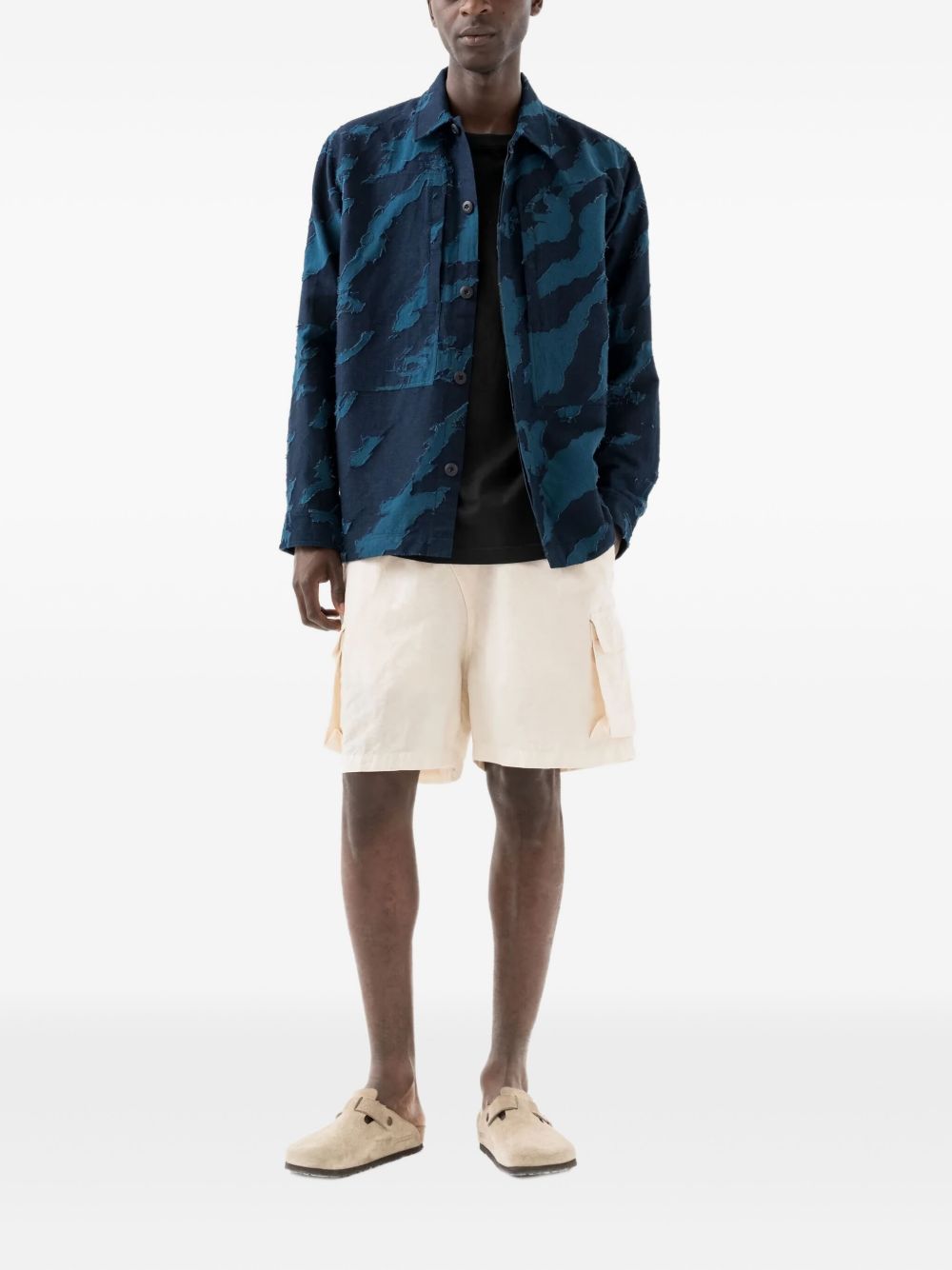 Bonsai camouflage-print button-up shirt