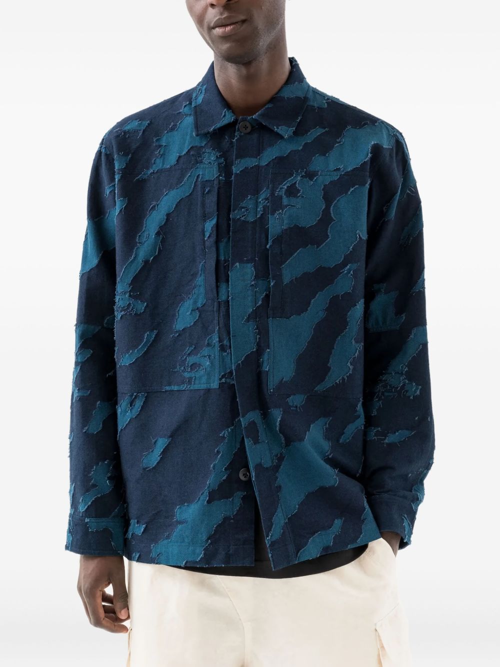 Bonsai camouflage-print button-up shirt