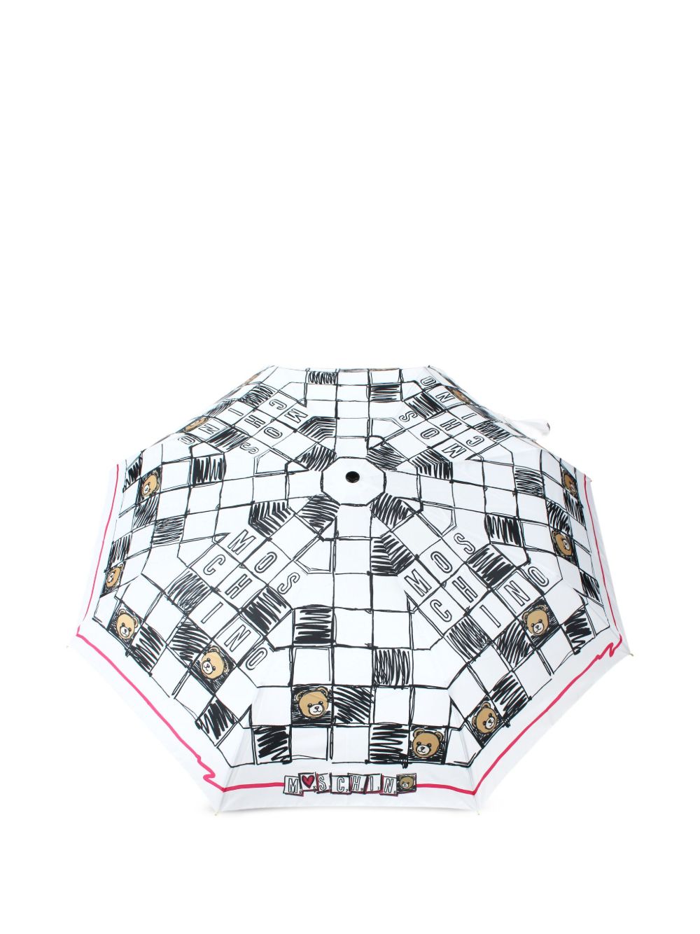checkerboard-print umbrella