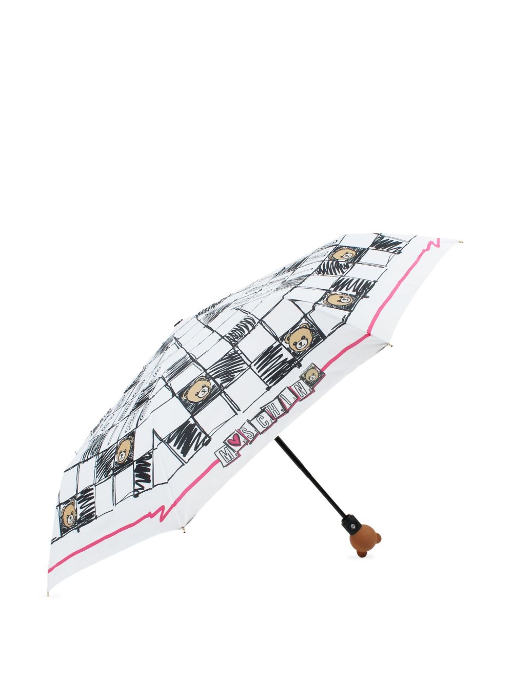 checkerboard-print umbrella