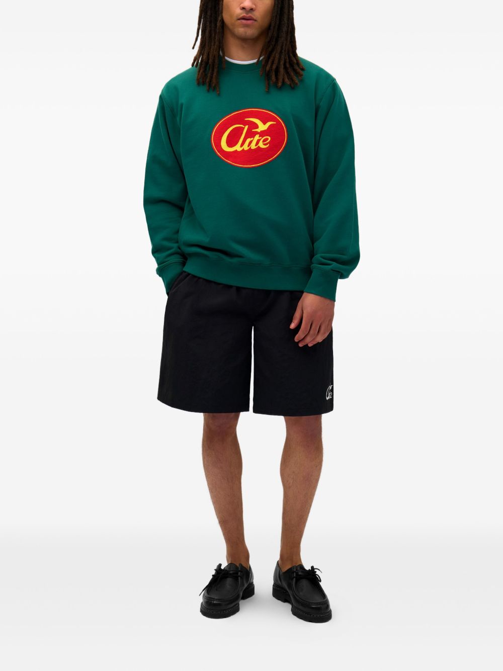 logo-print track shorts