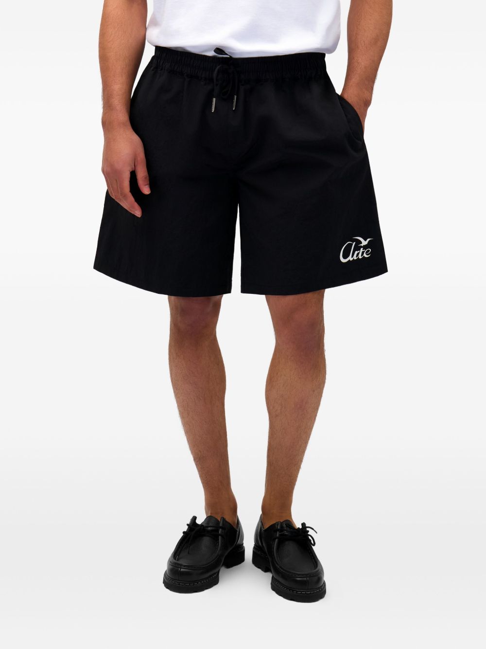 logo-print track shorts