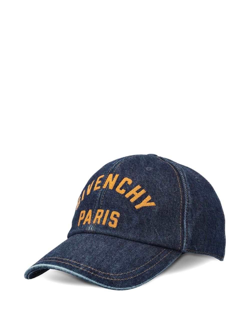 denim logo-embroidered cap