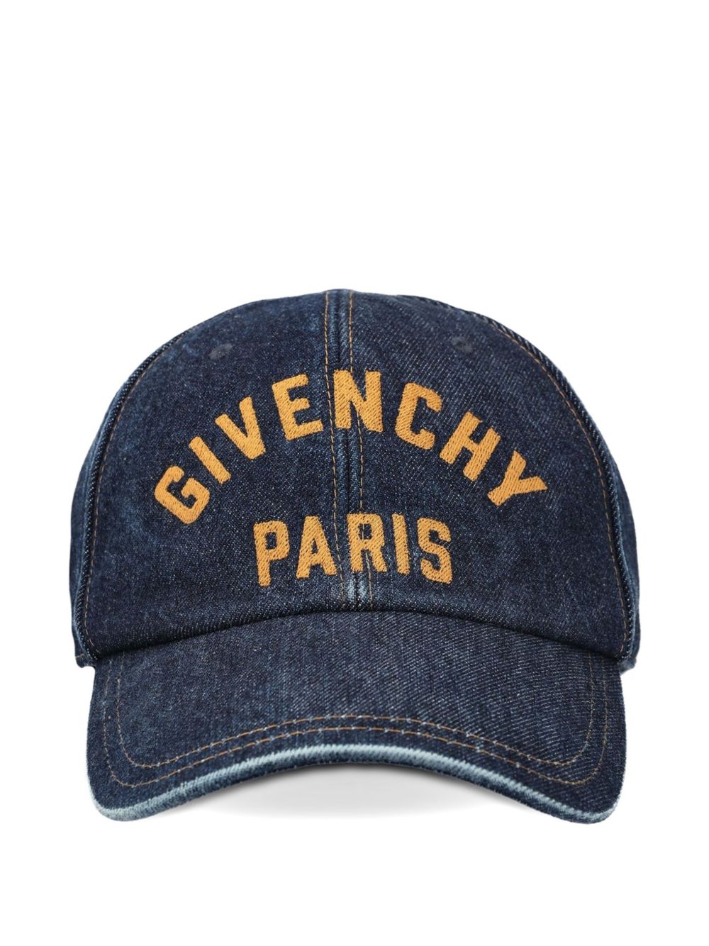 denim logo-embroidered cap
