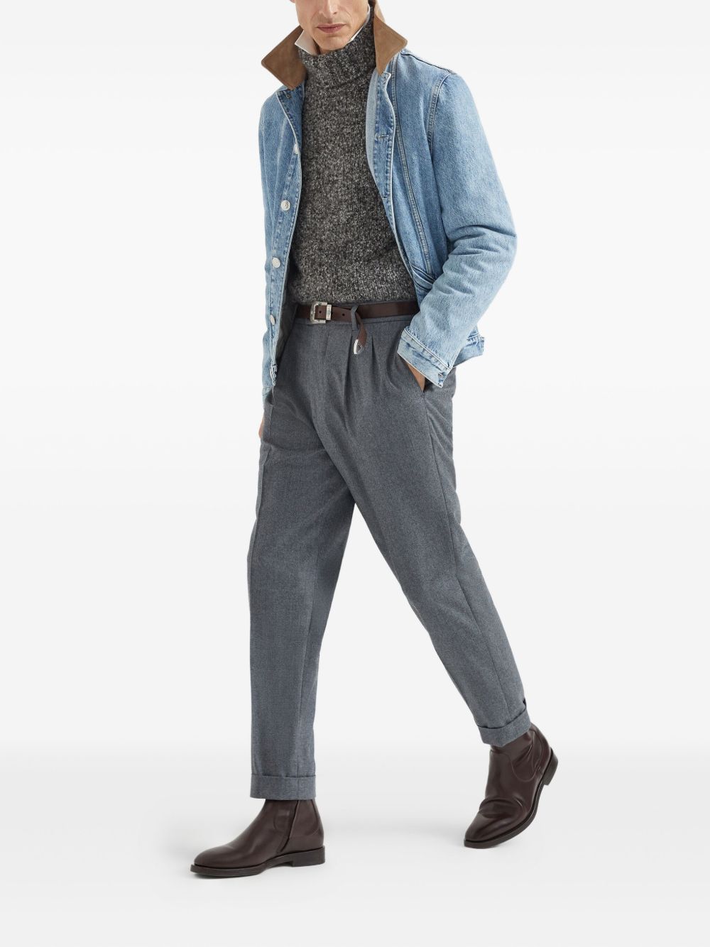 contrasting-collar denim jacket