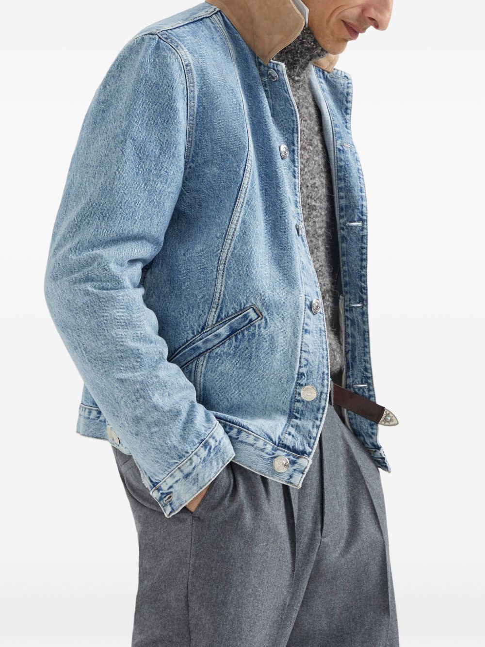 contrasting-collar denim jacket
