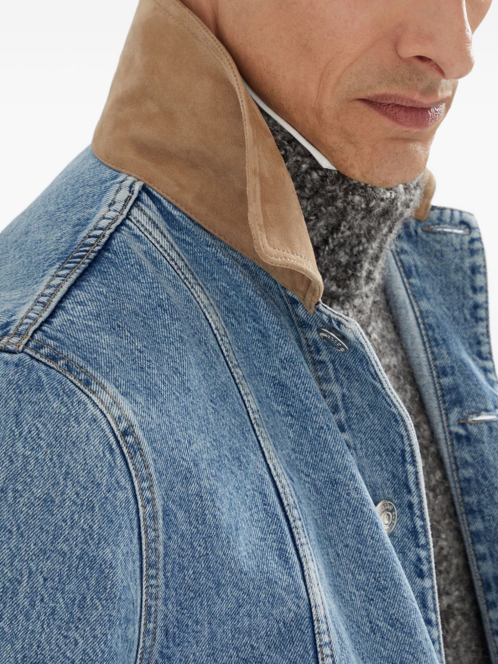 contrasting-collar denim jacket