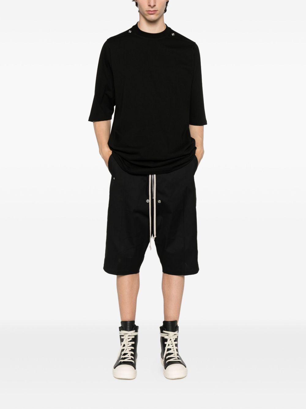 stud-detailed organic cotton T-shirt