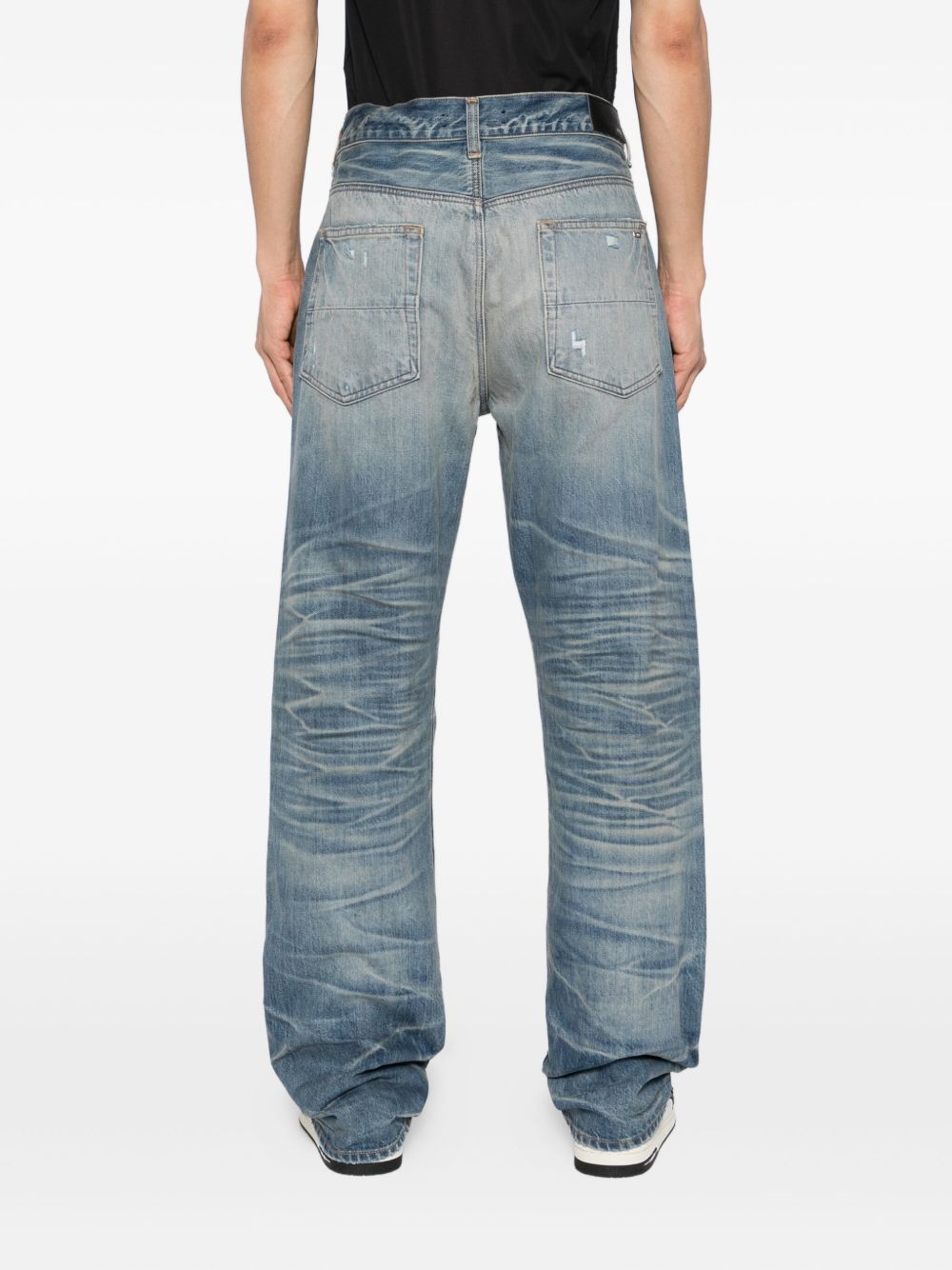 pleated straight jeans