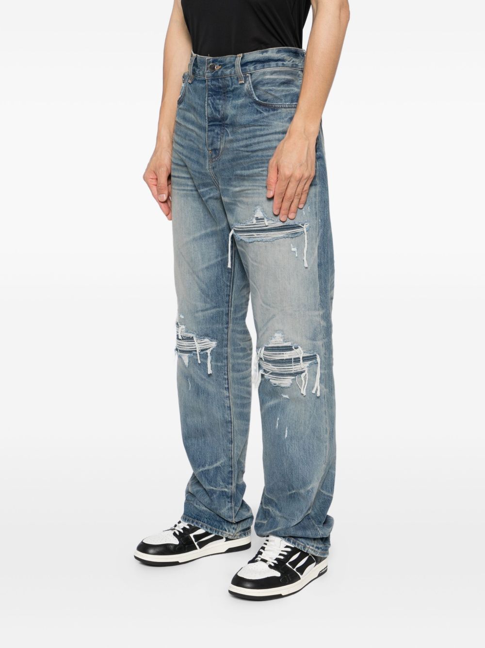 pleated straight jeans