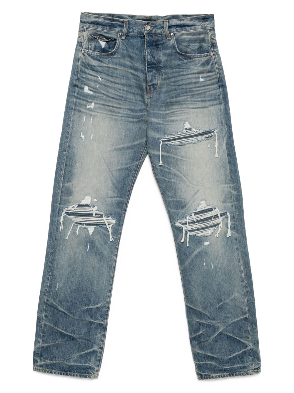 pleated straight jeans