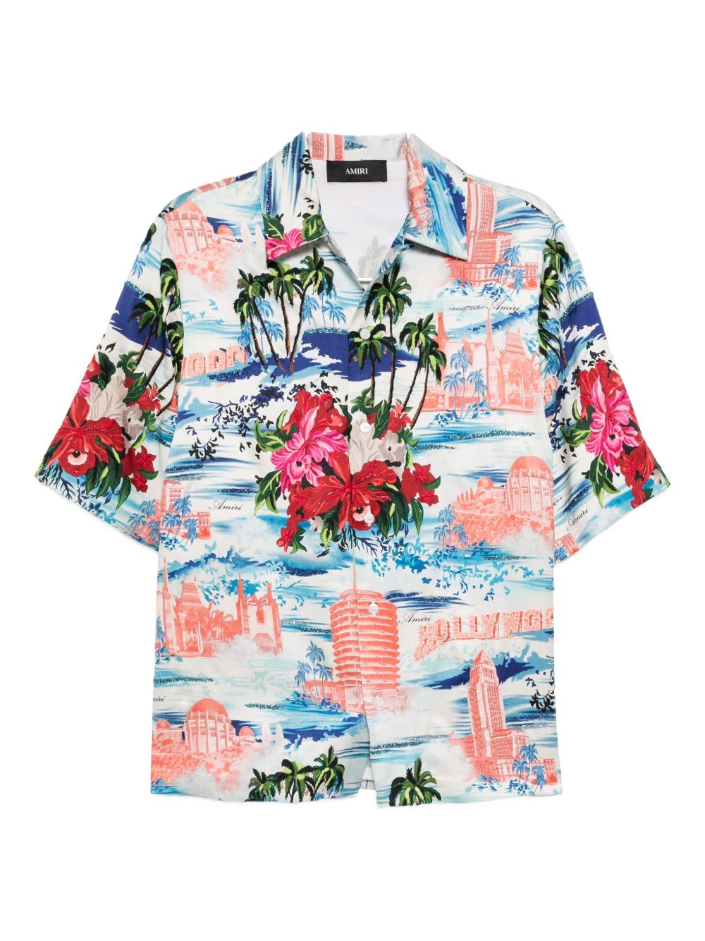 tropical-print short-sleeve shirt