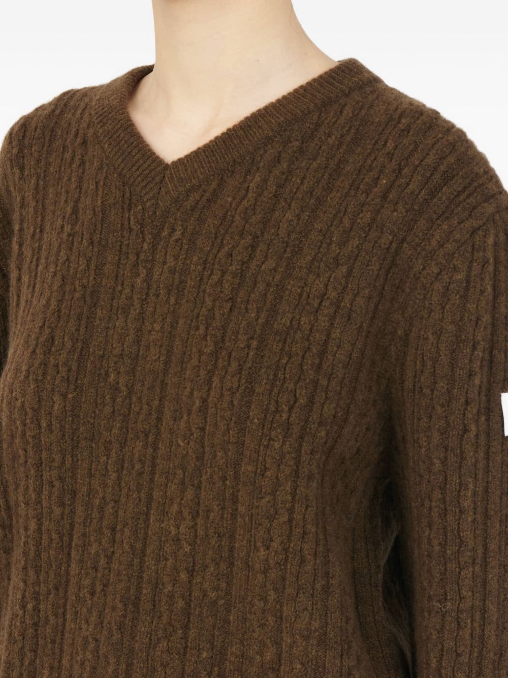 v-neck ribbed sweater