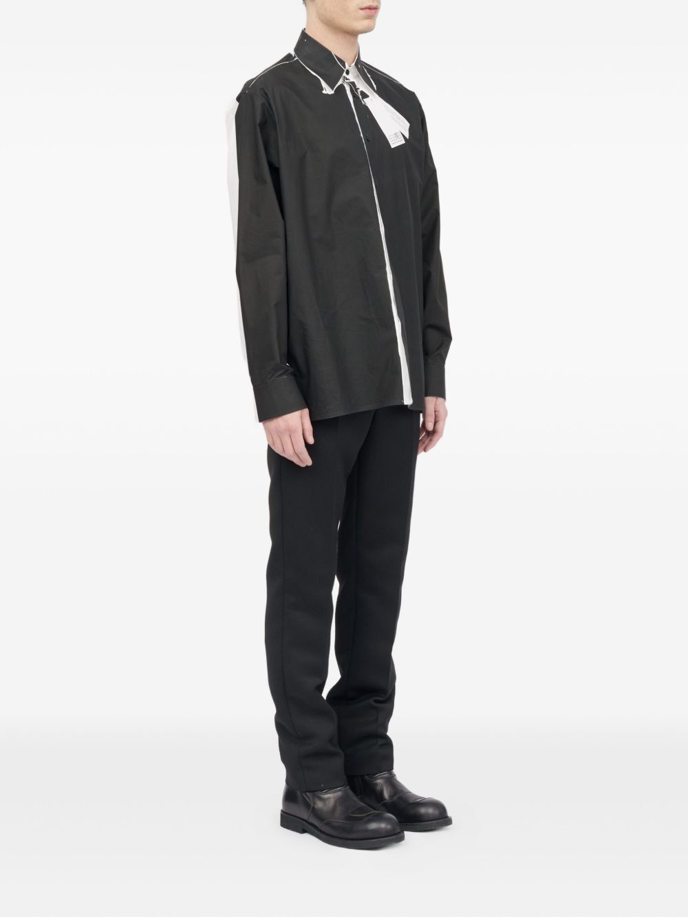 contrast-stitching shirt