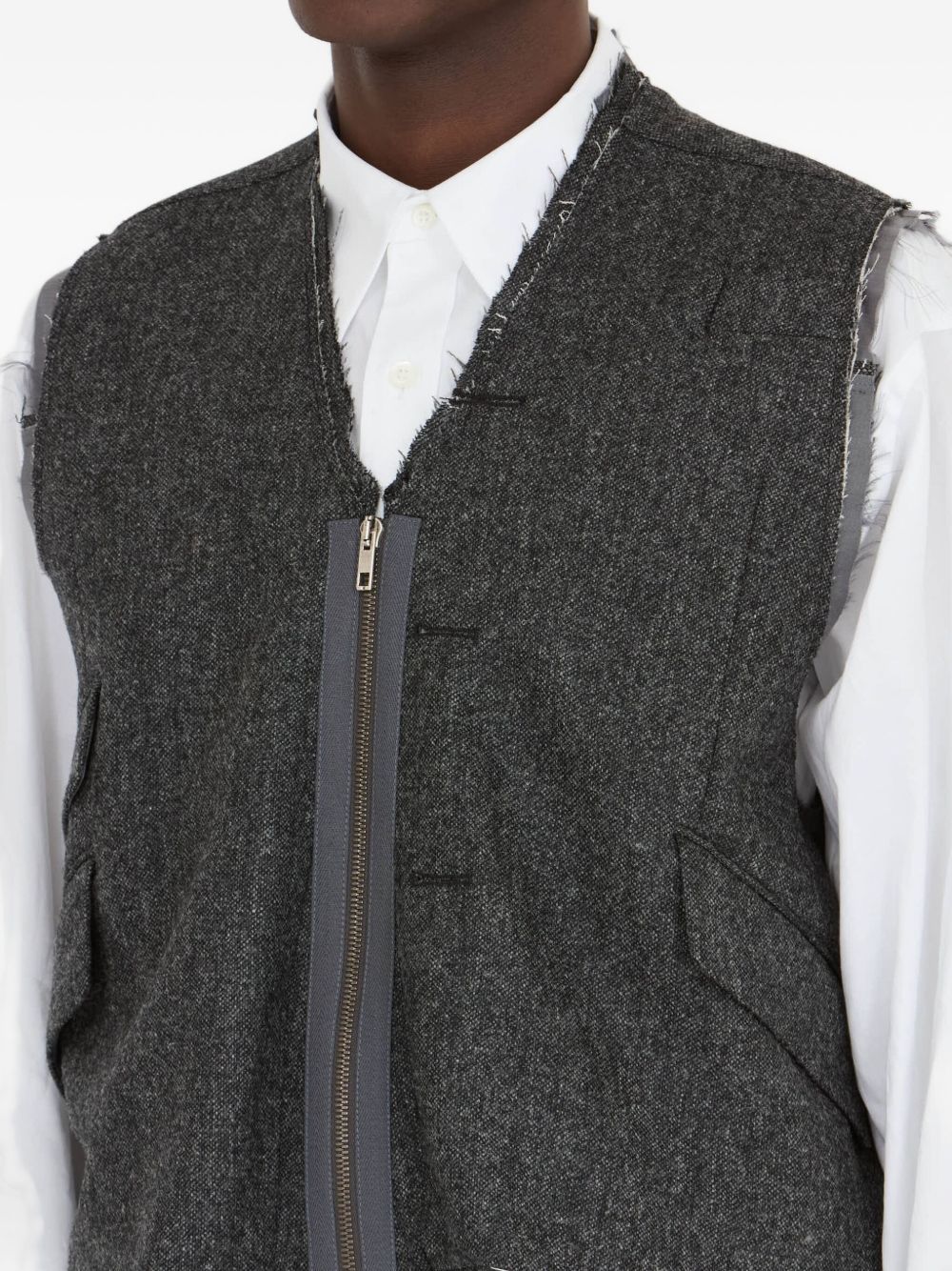 frayed pocket waistcoat