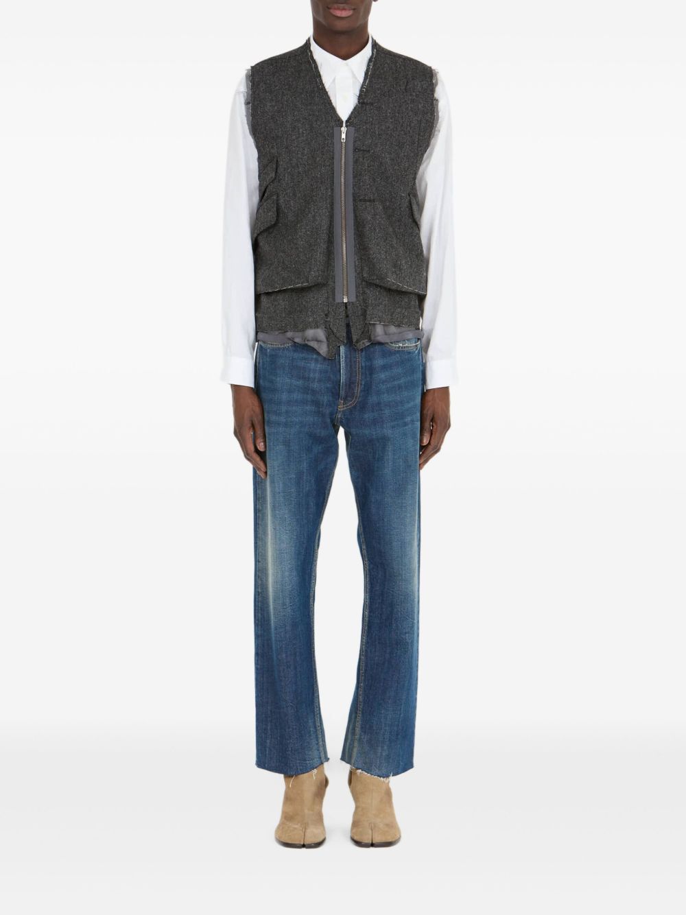 frayed pocket waistcoat