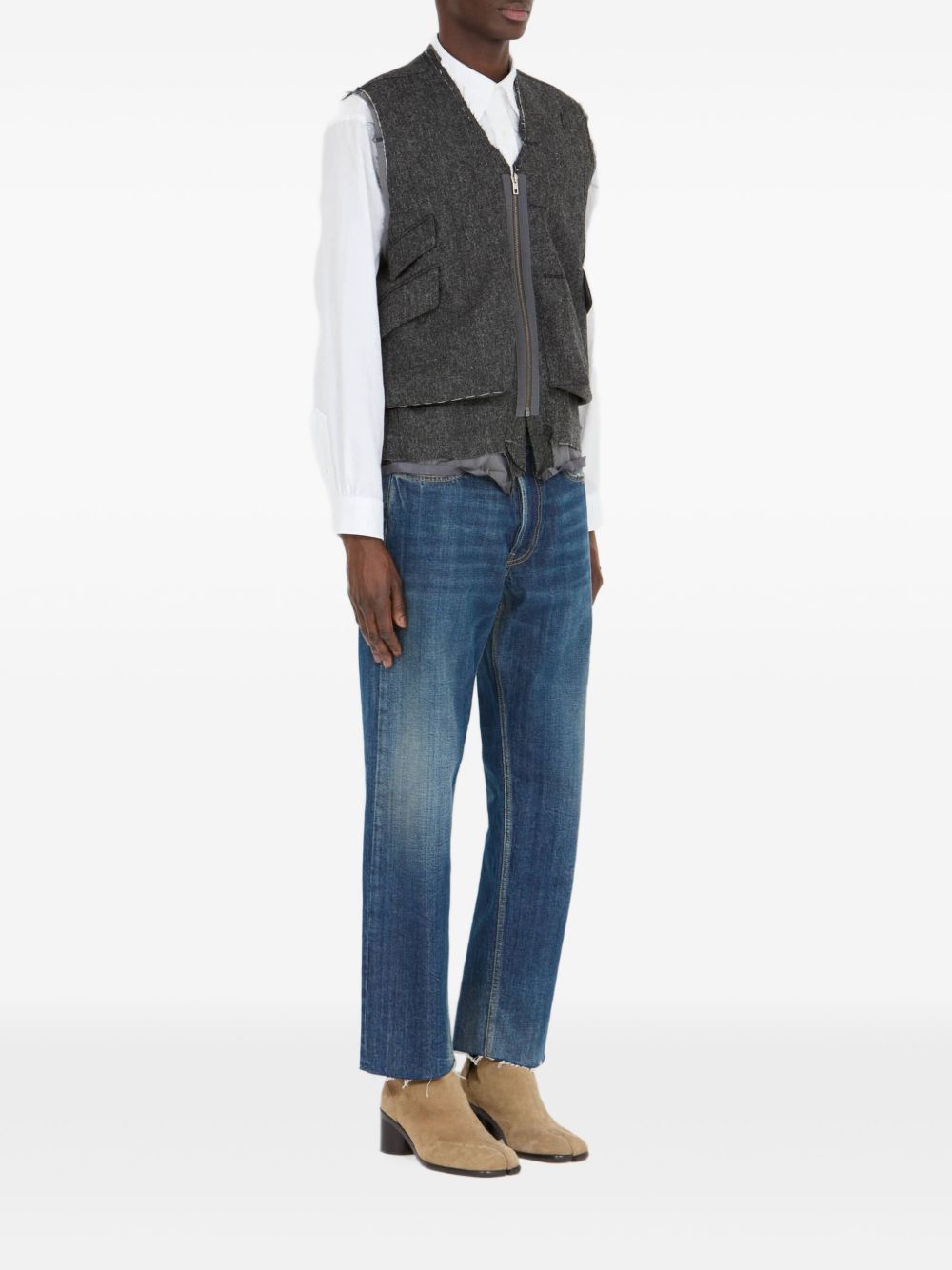 frayed pocket waistcoat