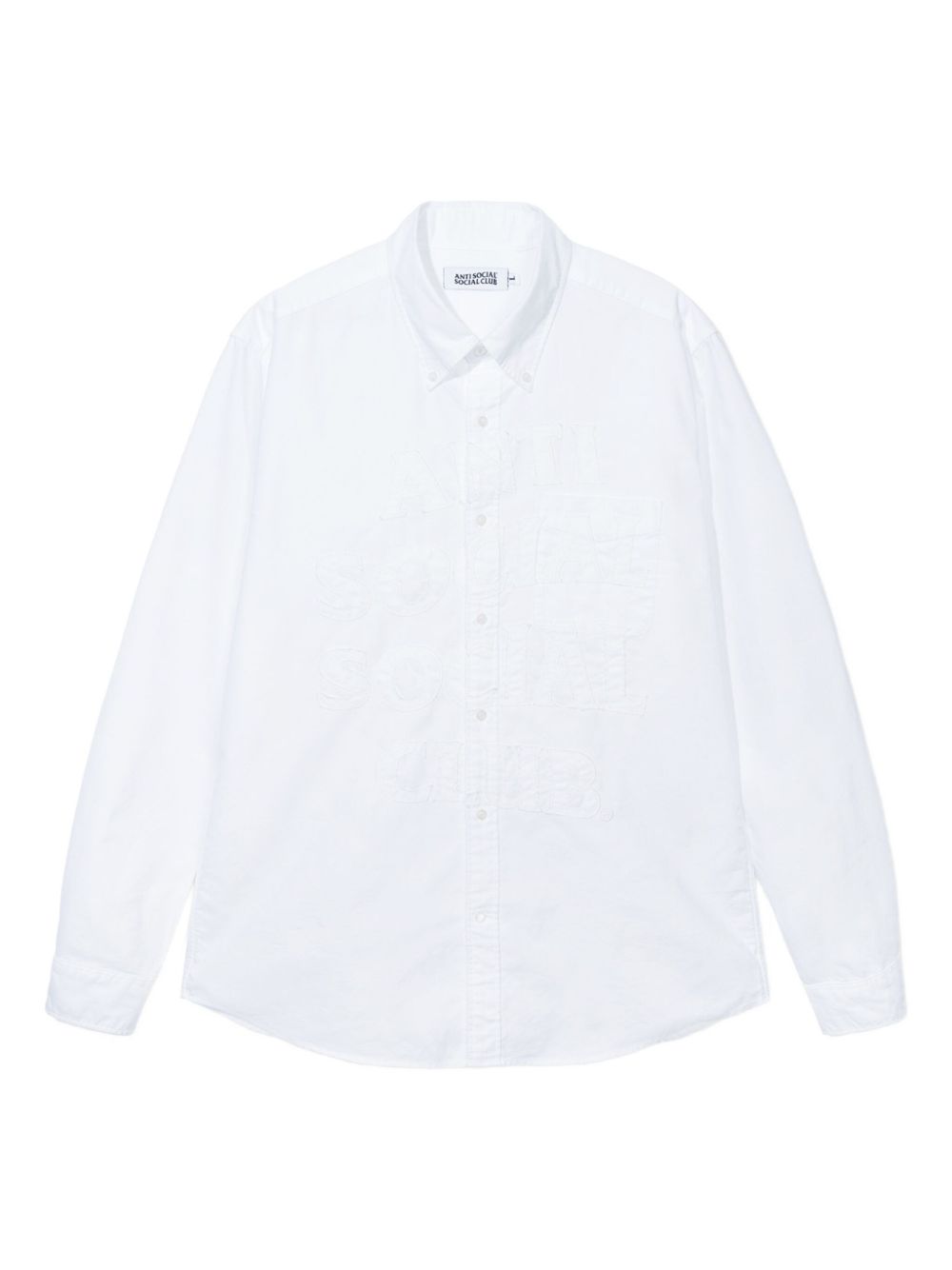 embroidered logo button-up shirt