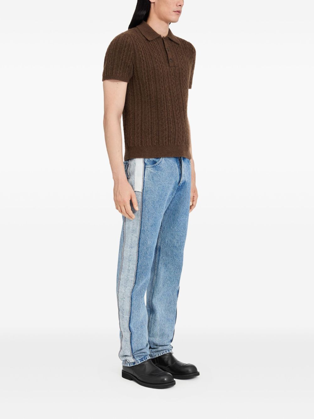 cable-knit polo shirt