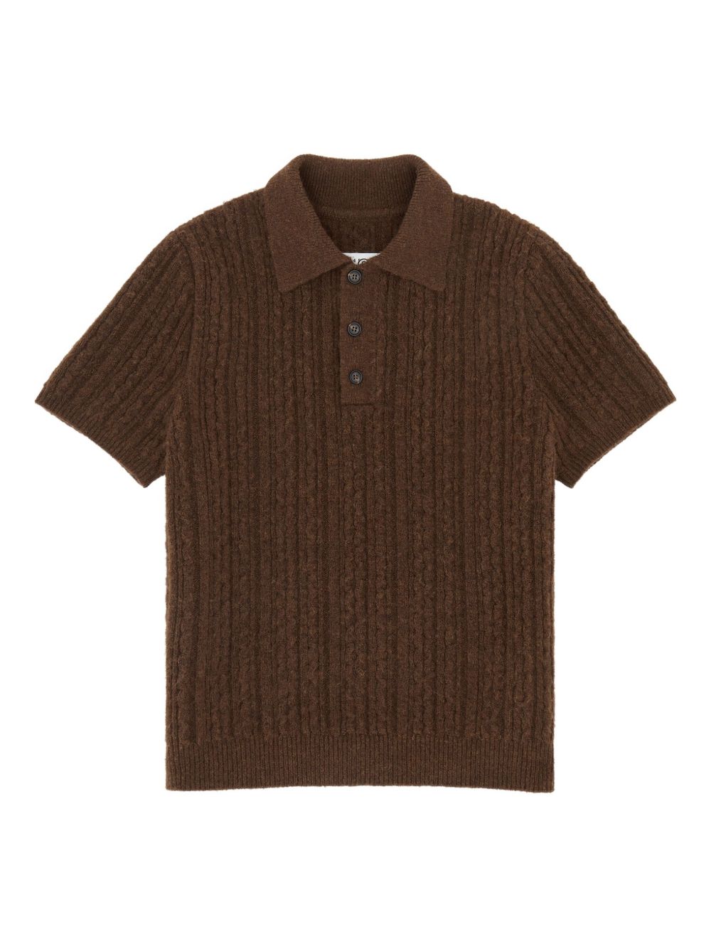 cable-knit polo shirt