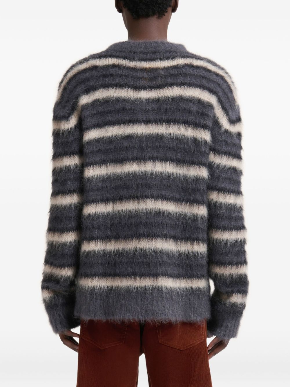striped fluffy sweater