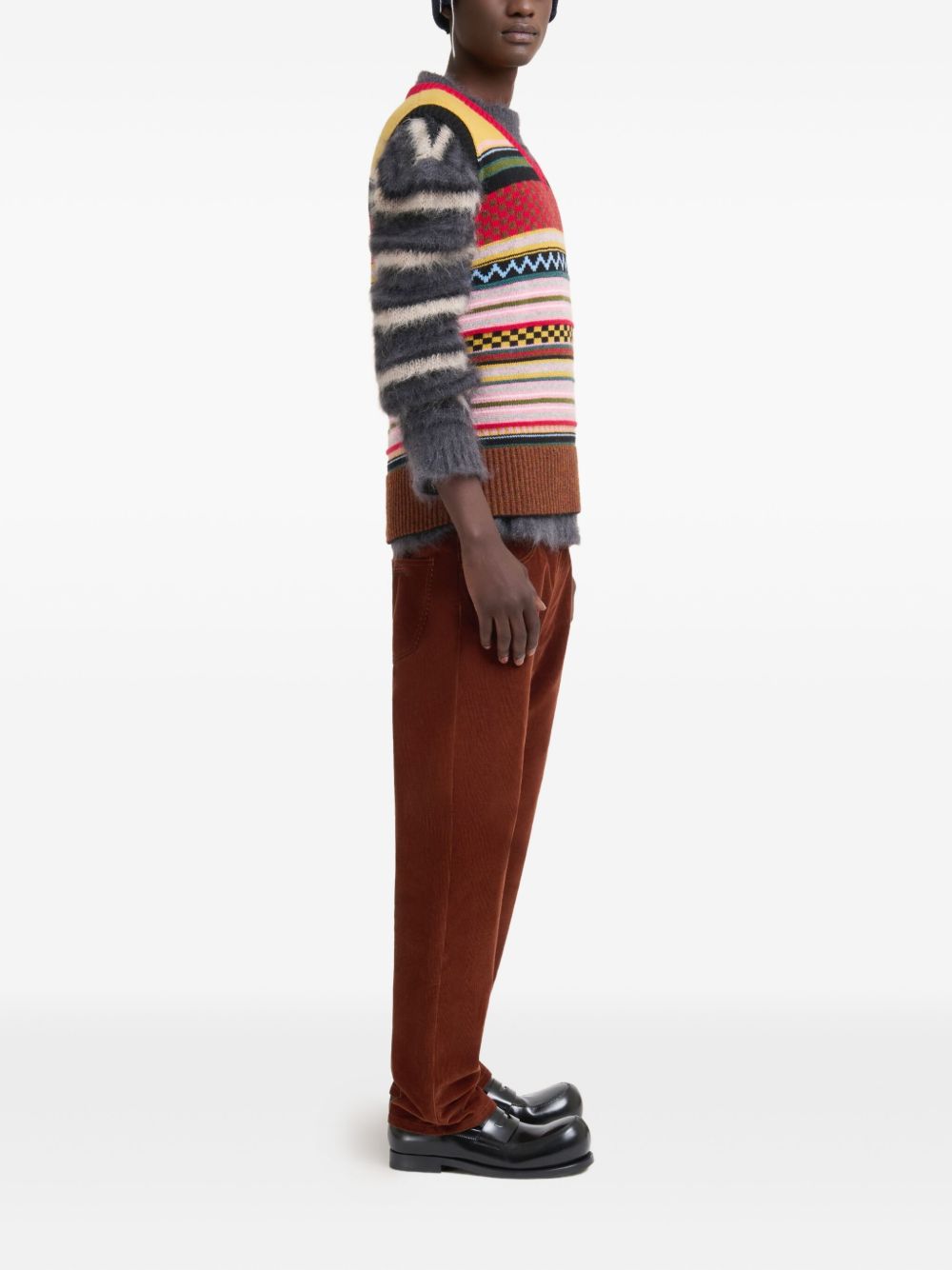 striped fluffy sweater