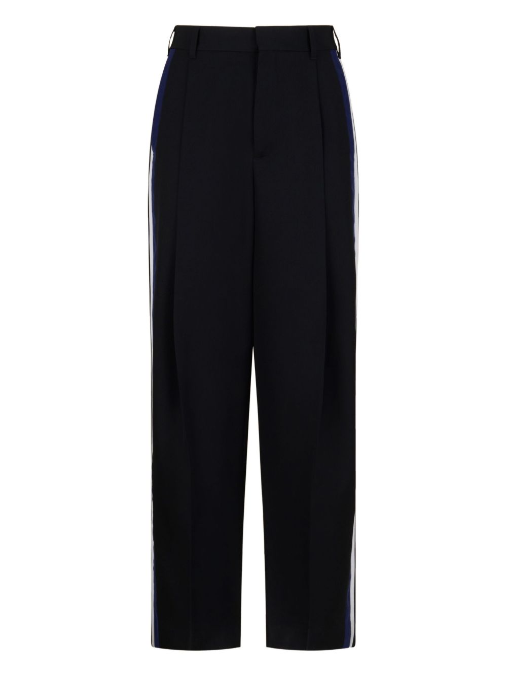 virgin wool straight-leg trousers