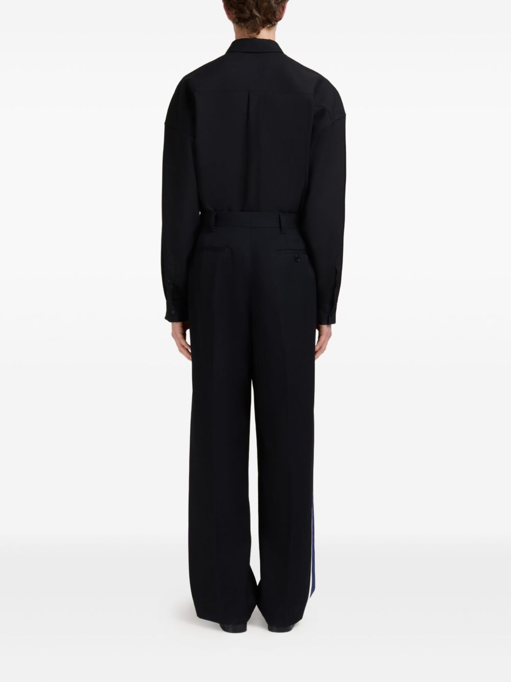 virgin wool straight-leg trousers