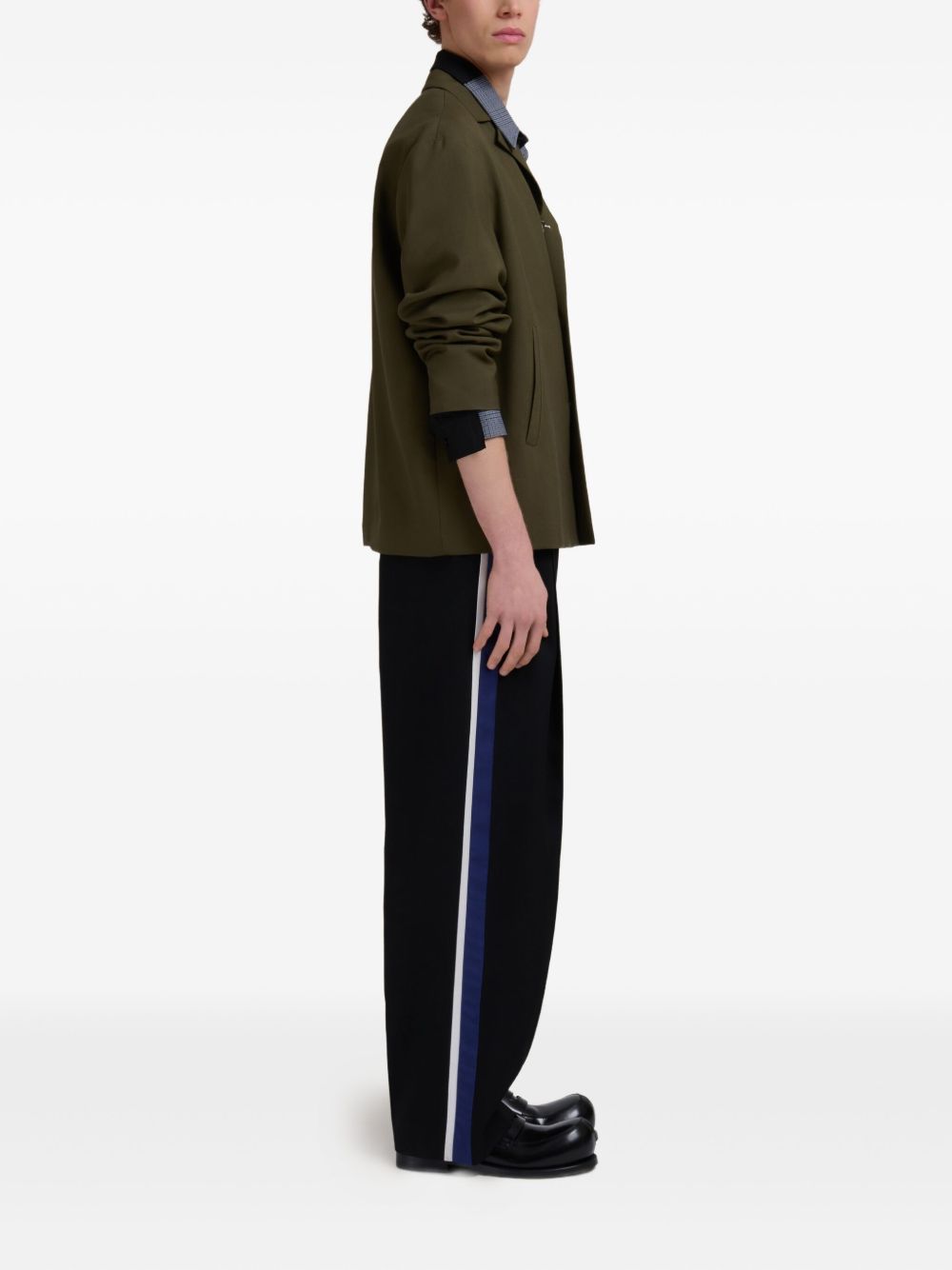 virgin wool straight-leg trousers