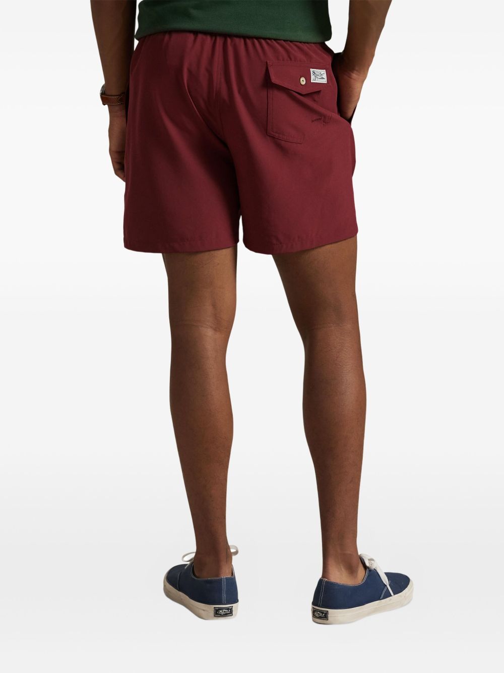 Traveller elasticated-drawstring swim shorts