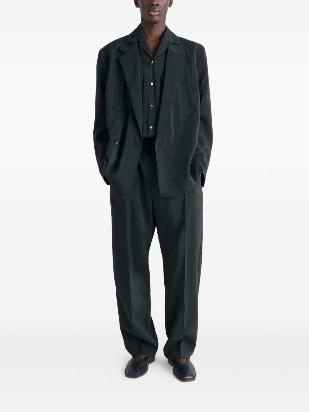 pleated belted trousers