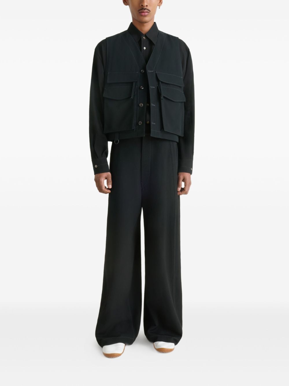contrast-stitching trousers