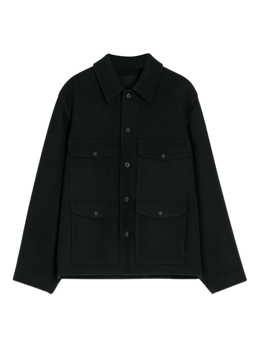 patch-pocket buttoned shirt jacket