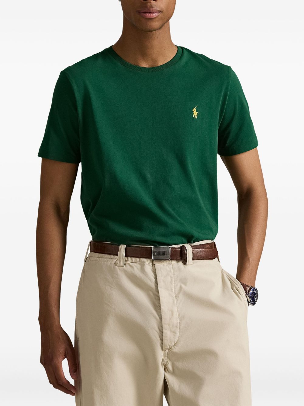 logo-embroidered cotton T-shirt