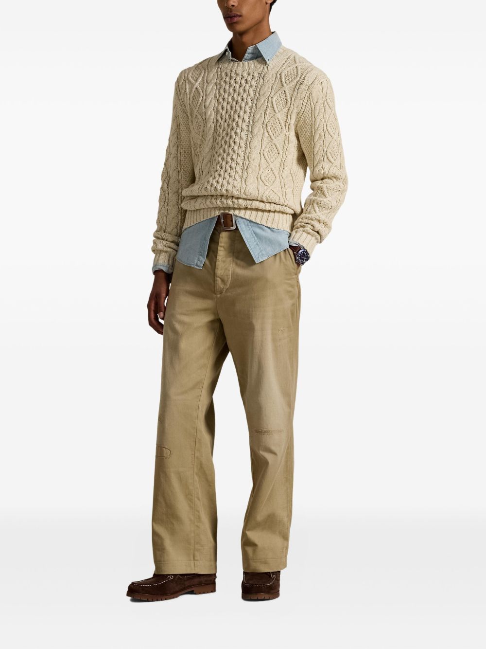 cable-knit sweater