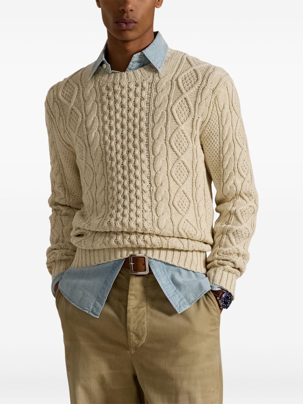 cable-knit sweater
