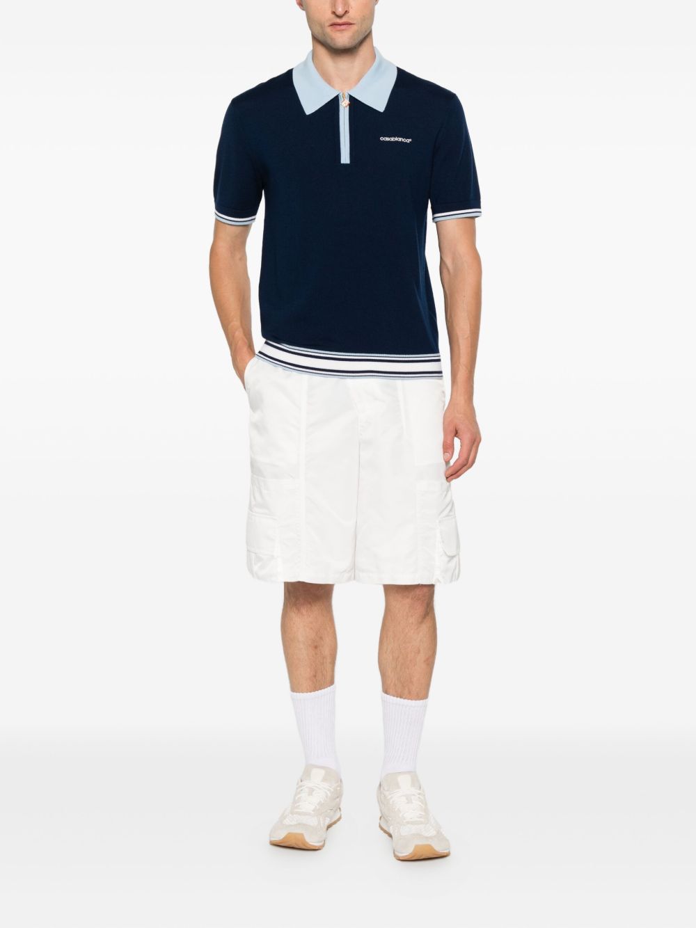 zip-front polo shirt