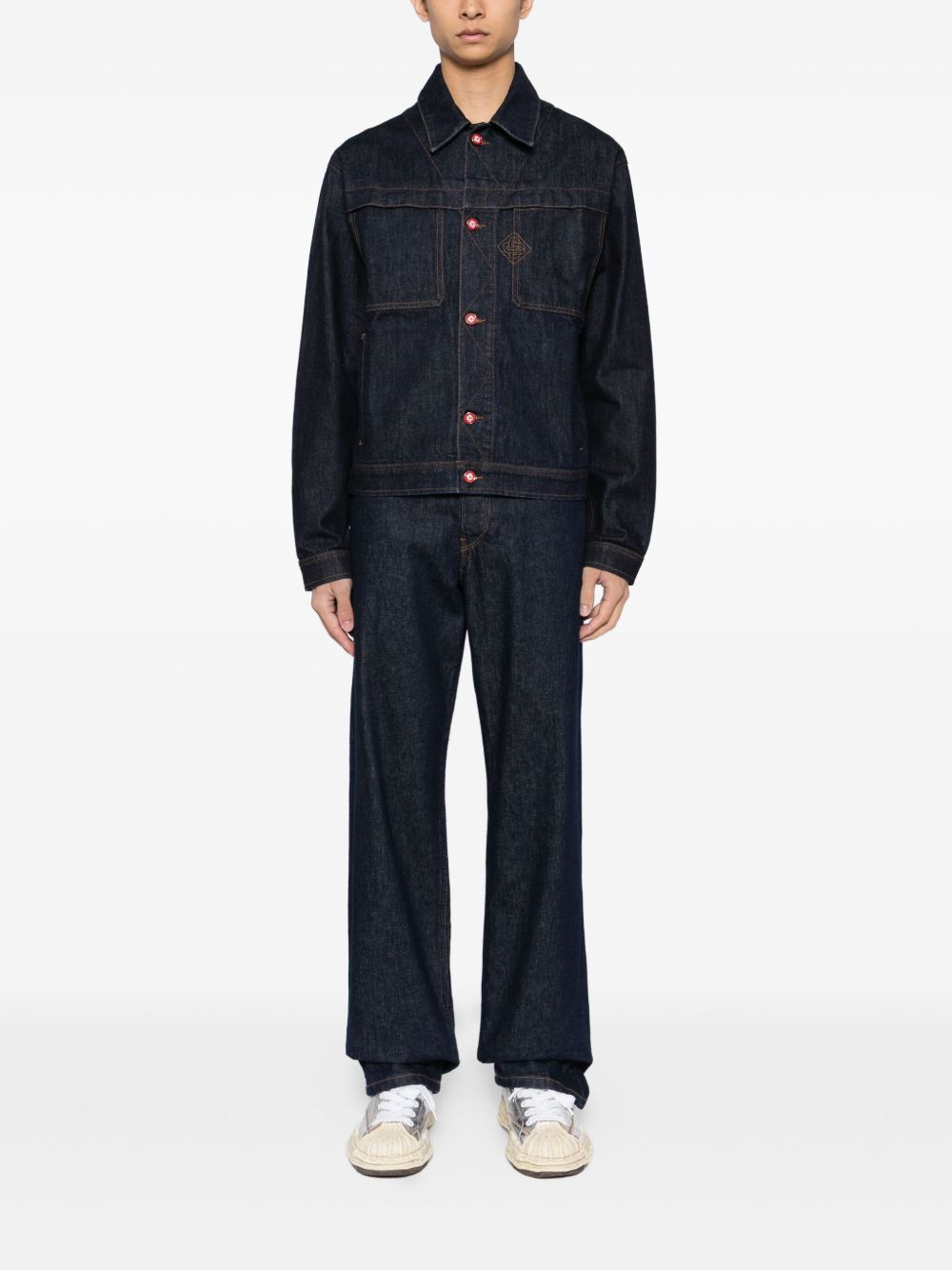 embroidered logo denim jacket